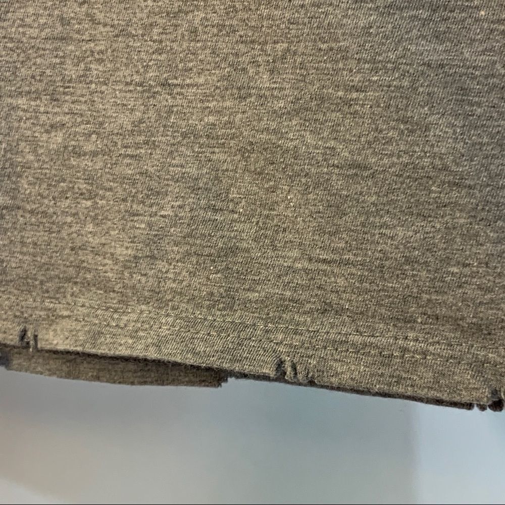 Topshop gray distress T-shirt women’s 8276 - Picture 5 of 9